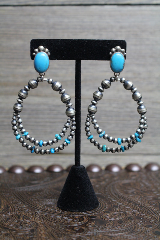 Sleeping Beauty Turquoise and Sterling Silver Earrings