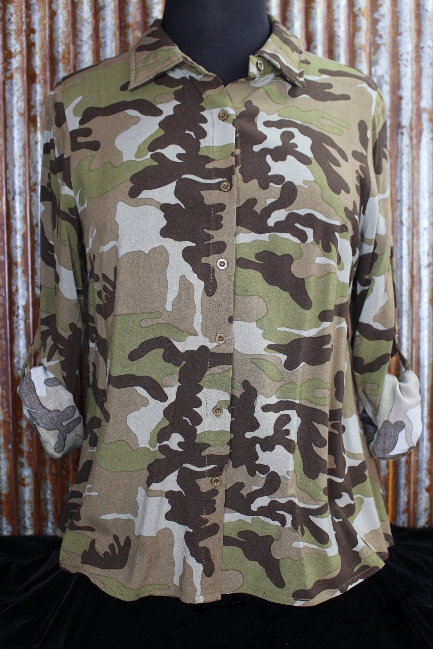 Camo Shirt with Embroidery Patch