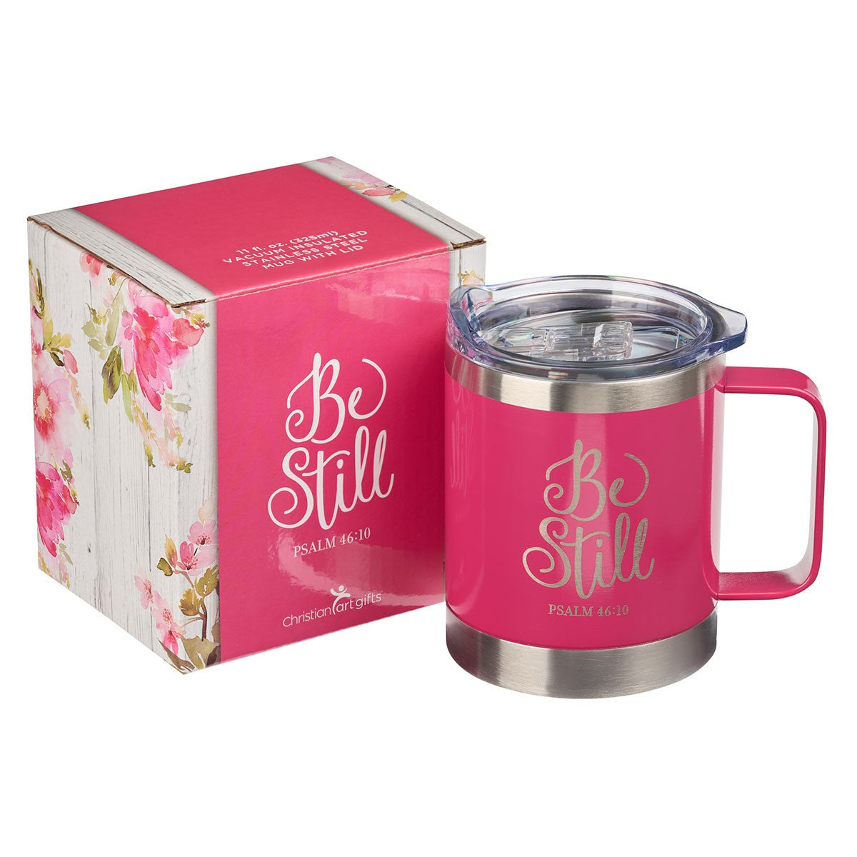 Be Still Camp Style Stainless Steel Mug - Psalm 46:10