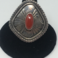 Red Coral and Sterling Silver Ring