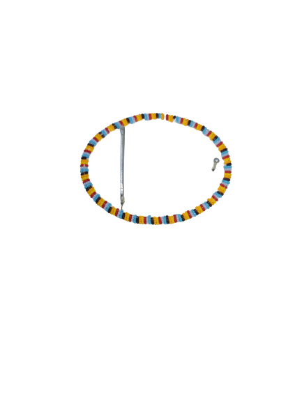 Small Oval Beaded Buckle with Cut Beads
