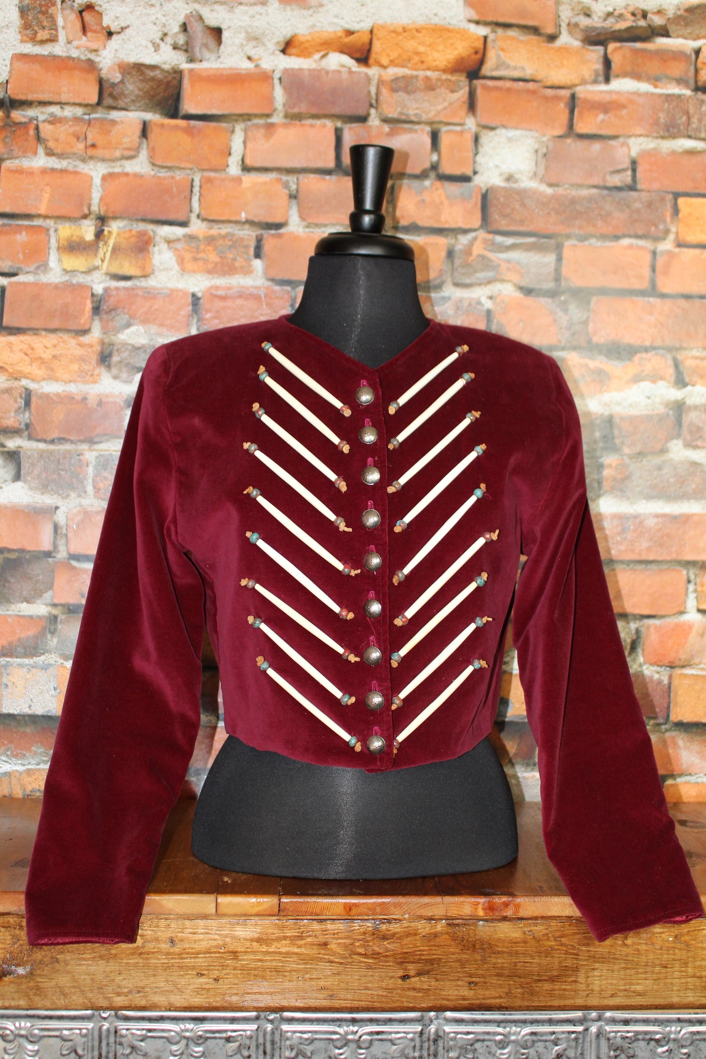 Velvet Red Hairpipe Blazer/Jacket