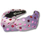 Velvet Knotted Headband with Metallic Squares