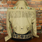 ButteryLeather Cropped Jacket w/beaded flower details