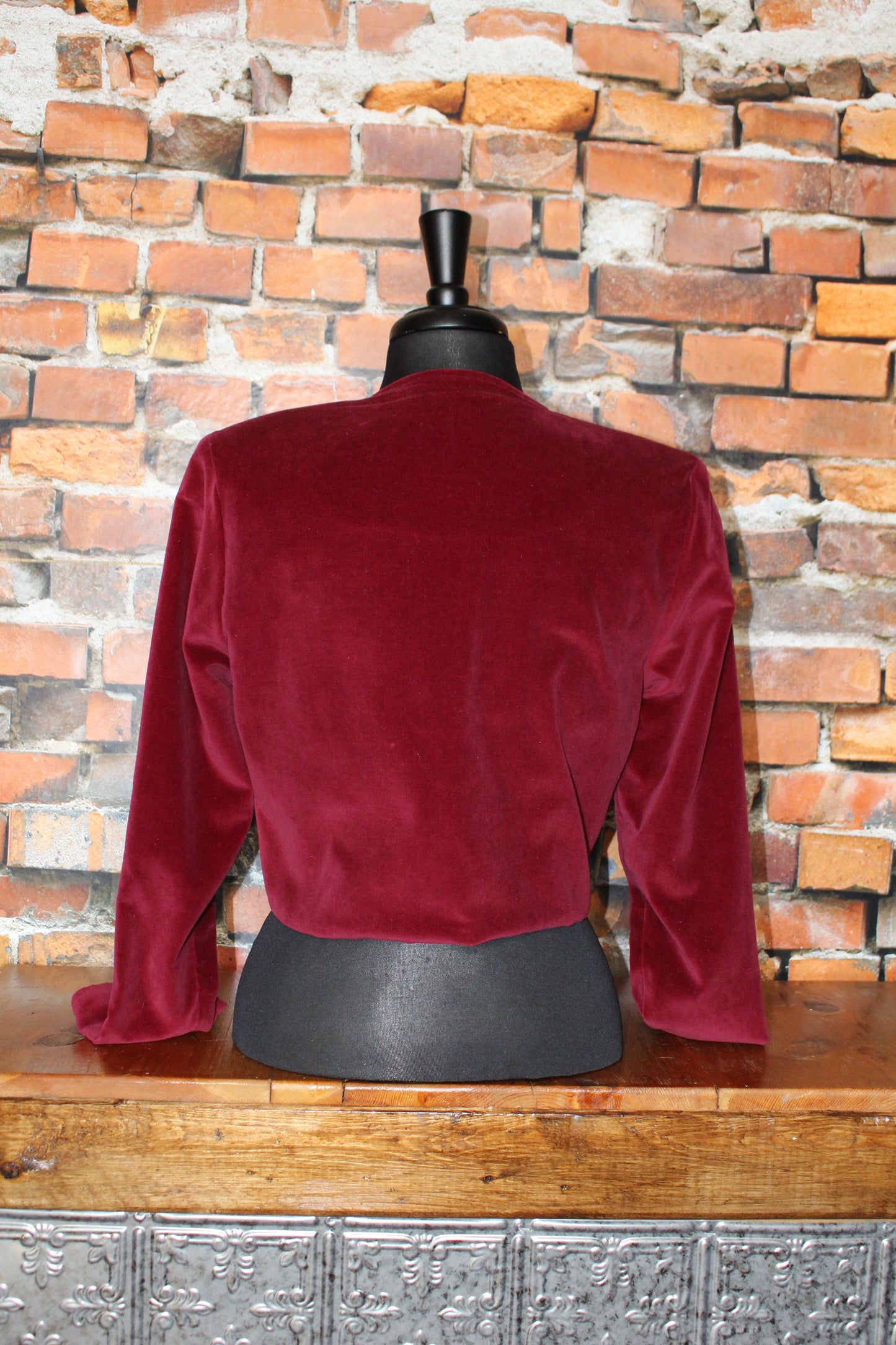 Velvet Red Hairpipe Blazer/Jacket