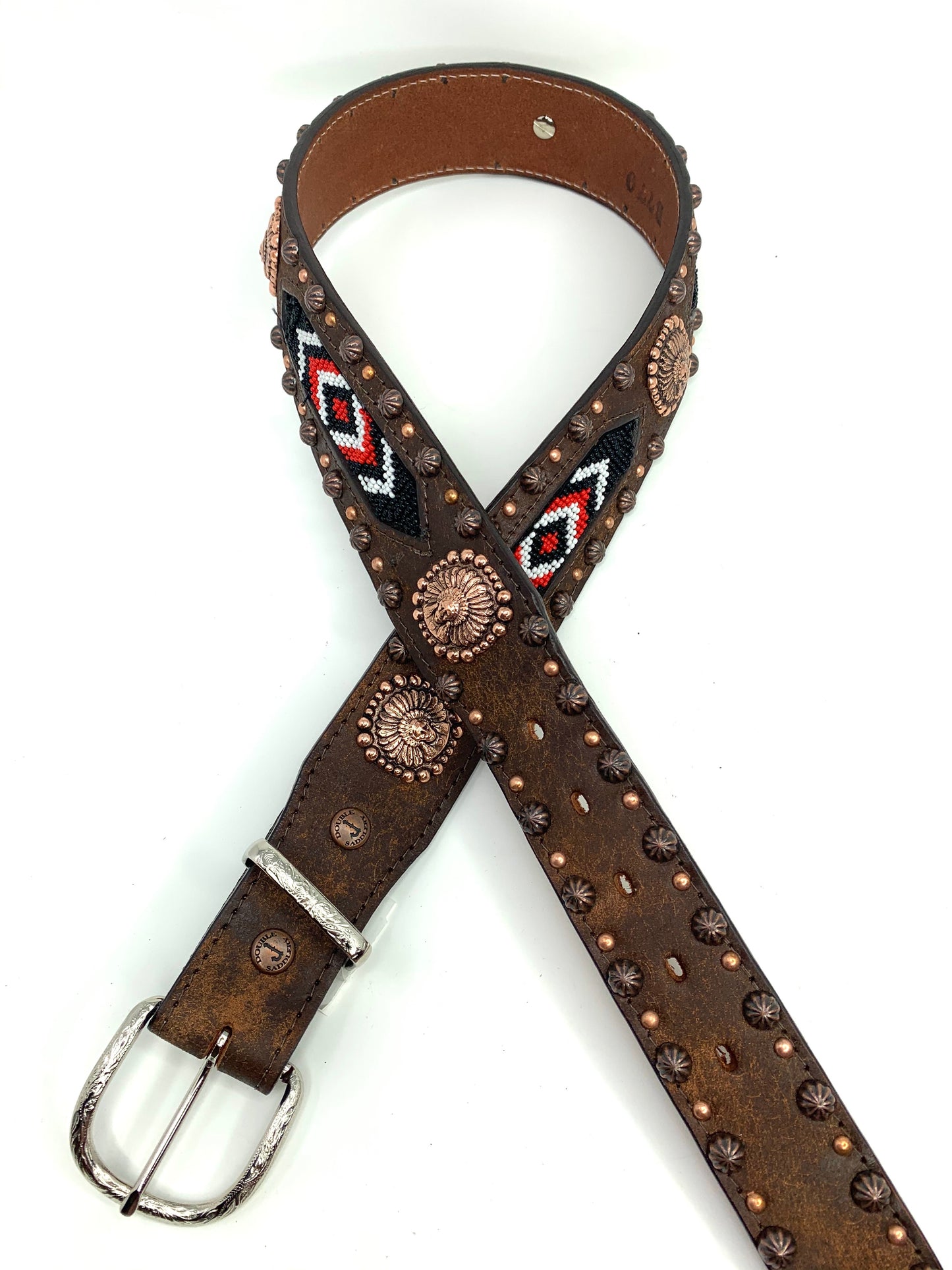 Brown Vintage Beaded Belt