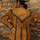 Leather Jacket with Fringe & Whip Stitching