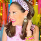 Velvet Knotted Headband with Metallic Squares