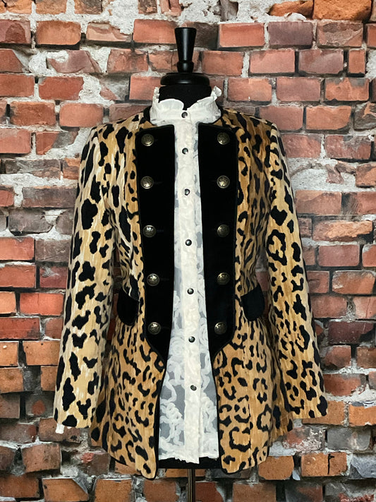 Leopard Print Open Blazer