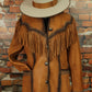 Leather Jacket with Fringe & Whip Stitching