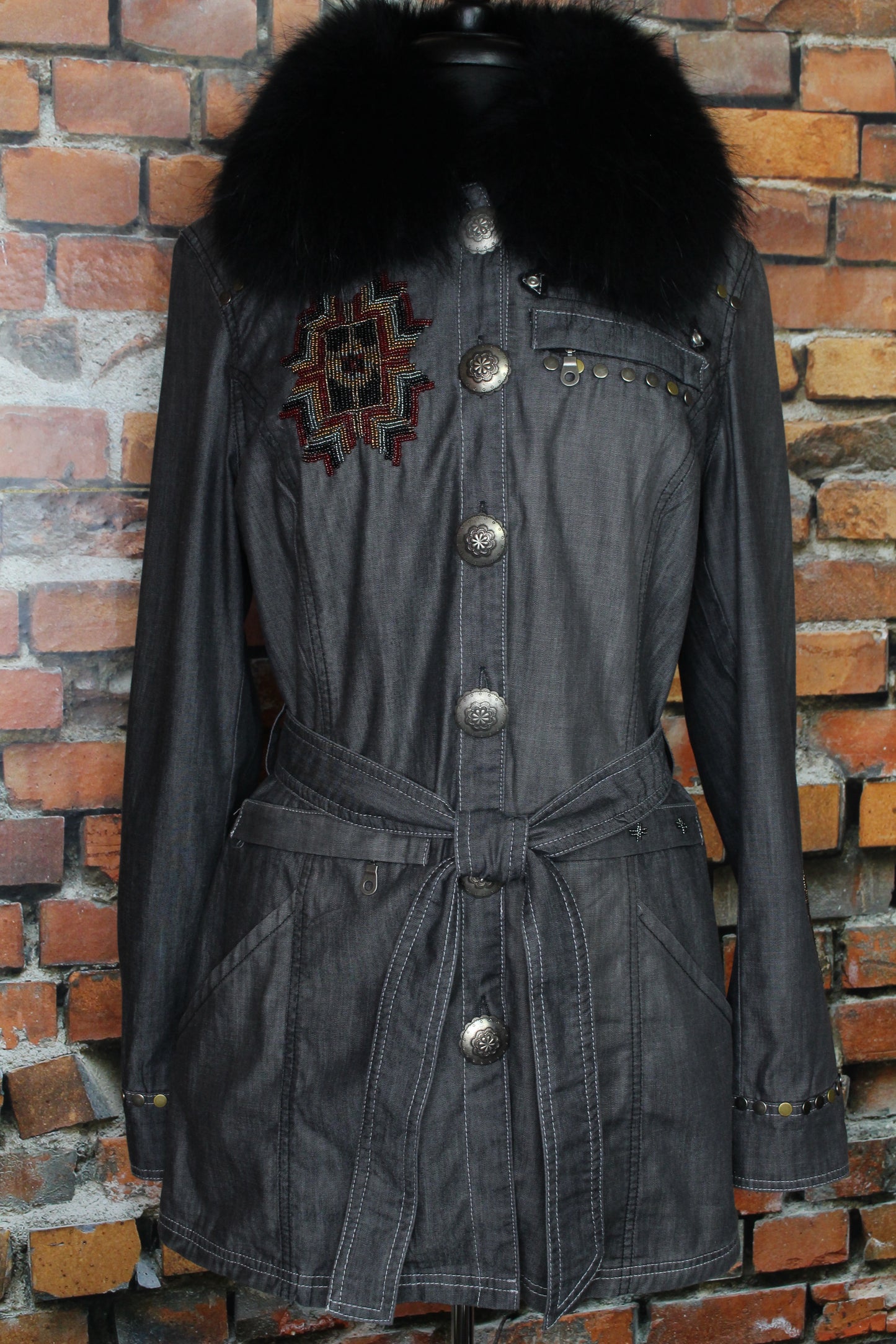 Jacket with Removeable Fur Collar