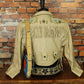 ButteryLeather Cropped Jacket w/beaded flower details