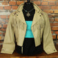 ButteryLeather Cropped Jacket w/beaded flower details