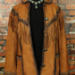 Leather Jacket with Fringe & Whip Stitching